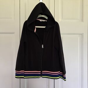 DSG Black Hoodie with Colorful Stripes